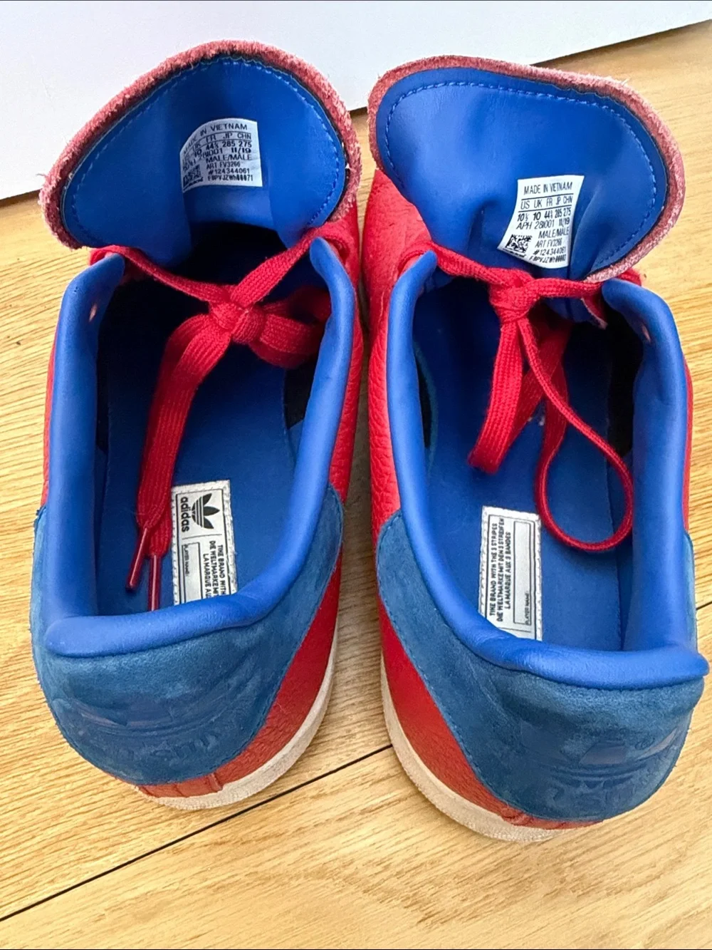 Adidas Stan Smith 'Scarlet‎ Collegiate Royal' Mens Sz 10.5 Great Condition